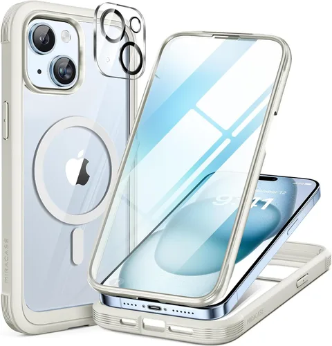 Vista 153 de Miracase Glass Series - Funda para iPhone 11 de 6.1 pulgadas, funda resistente de cuerpo completo mejorado con protector de pantalla de vidrio Negro