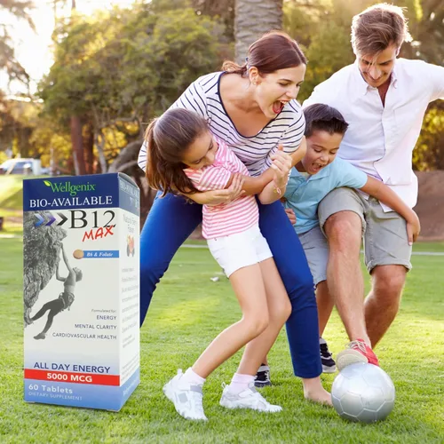 Vista 5 de Wellgenix Bio-Disponible Sublingual B12 Max – Formulado para Alta Absorción – Multivitamínico Nutricional B12, B6, Folato – Disolución Rápida