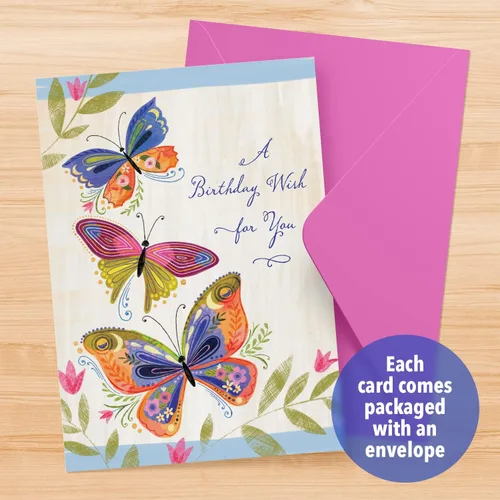 Vista 3 de Designer Pop!, Birthday Pop Up Greeting Card - 3D Butterfly Design (1 Card with Envelope)