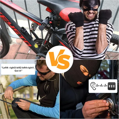 Vista 5 de eLinkSmart Cerradura de cadena sin llave biométrica impermeable 100CM cerradura de cadena para bicicleta Scooter motocicleta puerta valla puerta