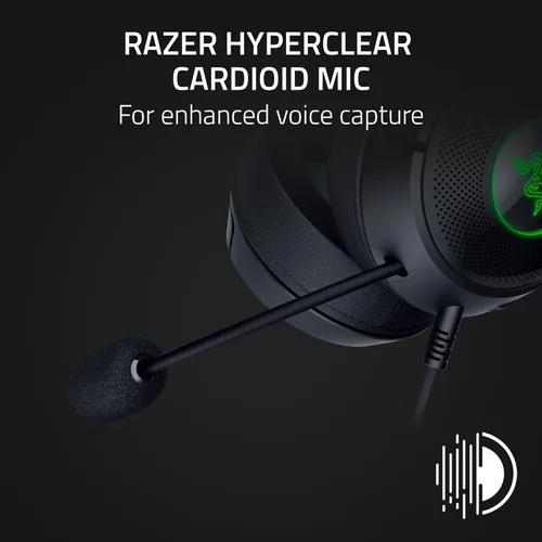 Vista 8 de Auriculares Razer Kraken Kitty V2 USB con cable RGB: Orejas de Kitty Chroma - Iluminación reactiva para transmisión - Micrófono cardioide HyperClear