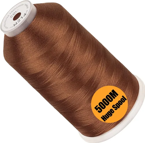 Vista 55 de New brothread - Bobina única de 5000 m de hilo de poliéster para máquina de bordar 40WT para máquinas comerciales y domésticas - Marigold