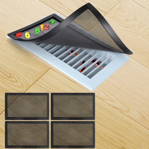 Vista 17 de Cubiertas magnéticas de ventilación para registro de piso, malla de filtro de ventilación de aire de 2 x 12 pulgadas, red de pantalla de ventilación