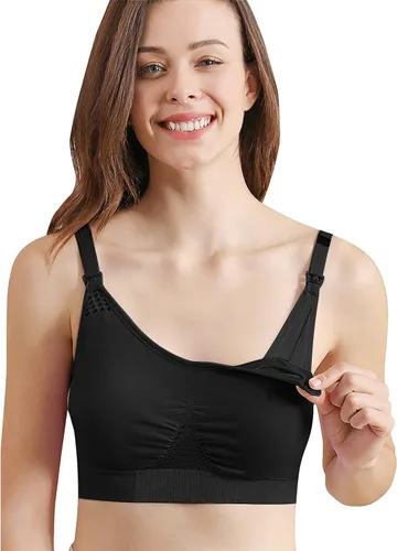 Vista 7 de 4HOW Pumping Bra Hands Free Nursing Pumping aBra All in One Wireless Padded Maternity Bralette for Large Bust