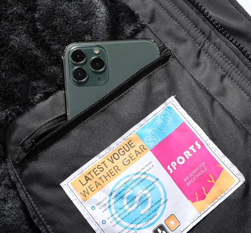 Vista 6 de Abrigo de nieve de invierno para hombre chaqueta de esquí cálida impermeable con capucha ropa de trabajo Nieve