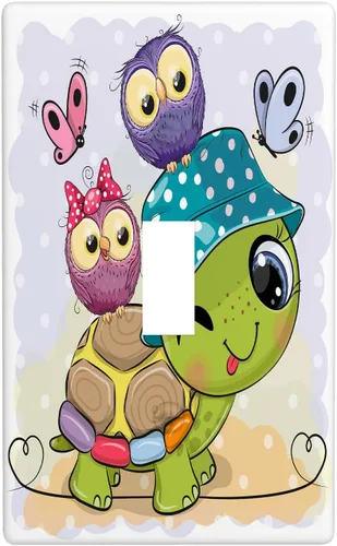 Vista 23 de Placa de interruptor de luz de tortuga marina de 1 banda, placa de pared basculante individual, placa decorativa eléctrica GFCI para decoración