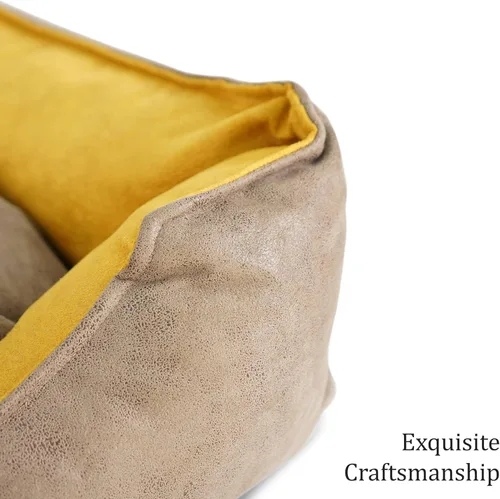 Vista 3 de SUSSEXHOME Pets - Cama lavable para perros pequeños, 19.3 x 14.2 x 7 pulgadas, duradera, impermeable, con lados, color marrón