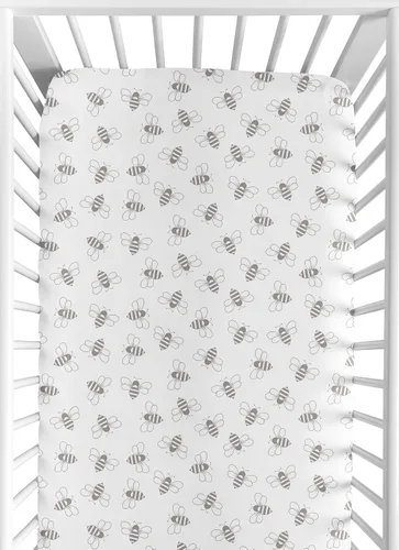 Vista 7 de Sábana bajera para cuna para ropa de cama de bebé y niño a rayas azul marino y gris - Estampado a rayas