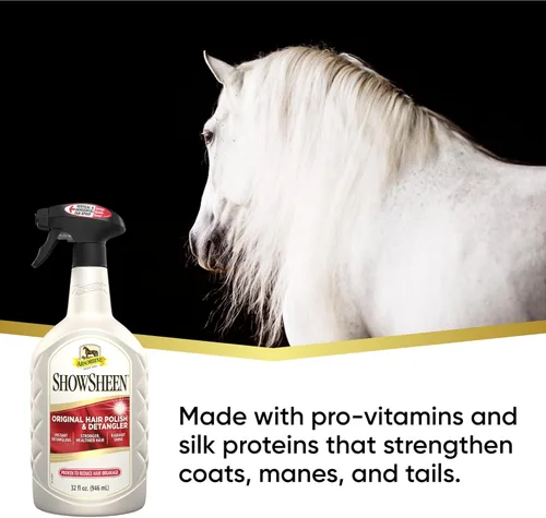 Vista 13 de Absorbine ShowSheen - Esmalte y desenredante para el cabello, botella de repuesto de 32 onzas, abrigo de caballo y perro, melena y cola, desenreda
