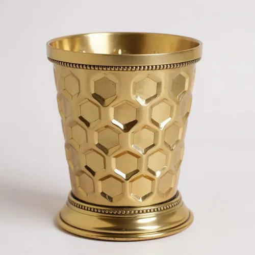 Vista 2 de Tazas de julep de menta para cóctel Bourbon Moscow Mule Classic con borde de cuentas, hechas por Soild Brass Capacity-12 onzas (diamante, 1)