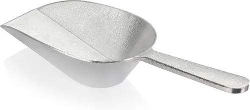 New Star Foodservice 34707 Cuchara de una pieza, de aluminio fundido, fondo plano, para hielo y harina, 16 onzas, color plateado