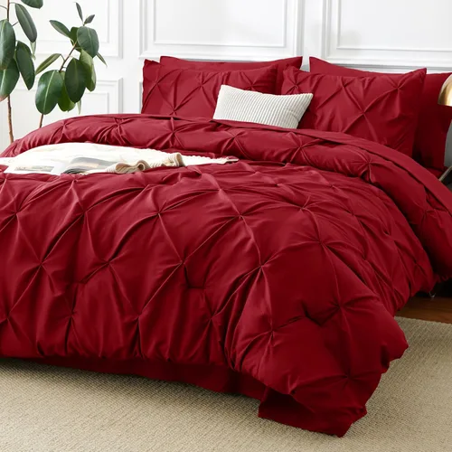 Vista 37 de CozyLux - Juego de edredón tamaño individual con sábanas Beige, 5 piezas, ropa de cama en una bolsa con pinzas, juego de cama tamaño individual