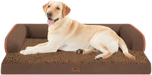 Vista 38 de Cama ortopédica impermeable para perros pequeños, cama para perros de tamaño mediano, cómoda cama para mascotas y gatos con lados, funda extraíble