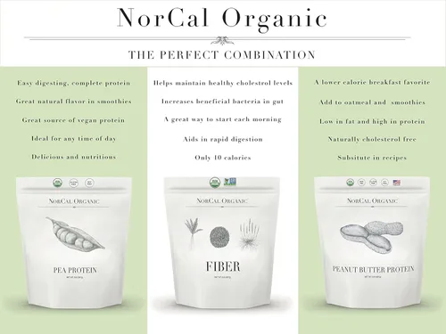 Vista 5 de NorCal Organic - Proteína de guisante vegano, 1
