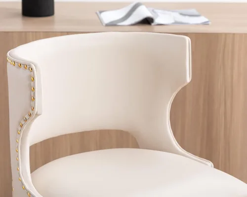 Vista 7 de CIMOTA Juego de 2 taburetes de bar giratorios de altura ajustable, modernos taburetes de bar de piel sintética, taburetes de bar con respaldo