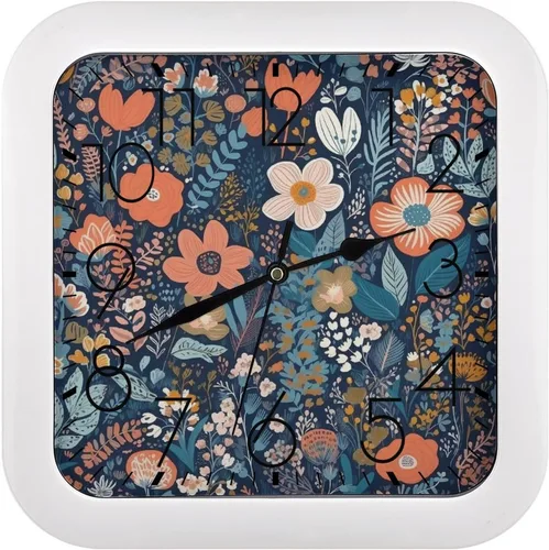 Vista 20 de 10" Square Modern Wall Clock,Animal Depiction Style Print Kitchen Clocks Wall Battery Operated,Silent Non Ticking Unique Funny Cute Wall Clock for