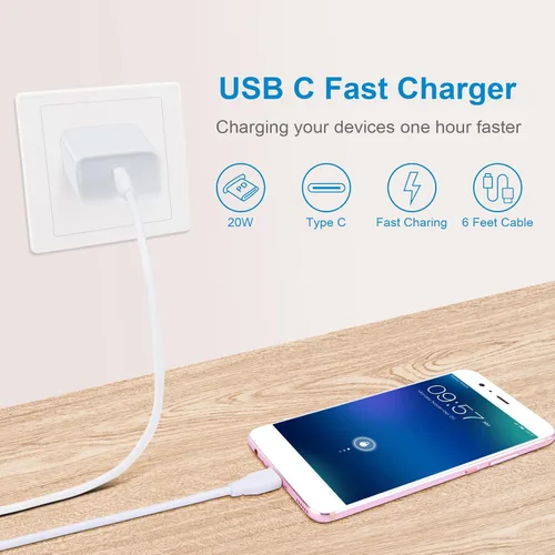 Vista 7 de Cargador rápido USB C para Google Pixel 10 Pro XL 9a 9 Pro XL Fold 9 8a 8 Pro 7a 7 7Pro 6 6Pro 6a 5 4 4a 4XL 3a 3XL 2XL, Samsung Galaxy A16 A15 5G