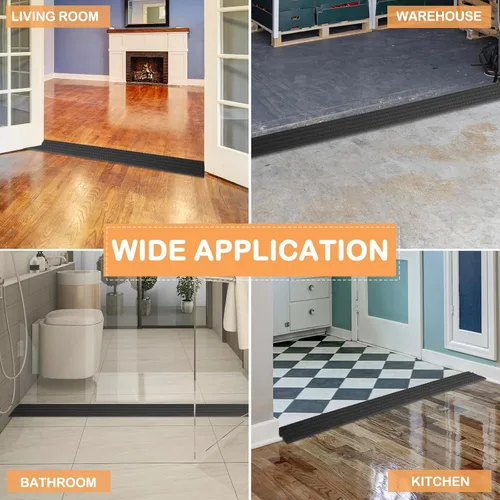 Vista 7 de Rampas de umbral para puertas, rampas de goma autoadhesivas para umbral de puerta, rampa de umbral de puerta de goma para silla de ruedas