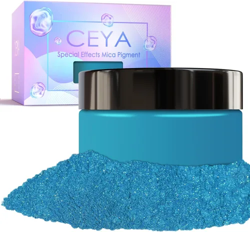 Vista 16 de Ceya Polvo de mica camaleón, 1.8 onzas/1.76 oz de polvo cromado Midnight Dream Chrome, pigmento de cambio de color con efecto nacarado de grado