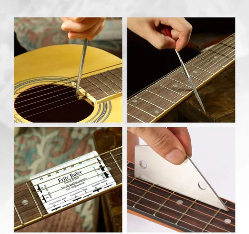 Vista 4 de Kit de herramientas de reparación de guitarra de 25 piezas con bolsa de transporte para guitarra eléctrica acústica, ukelele, bajo, herramienta