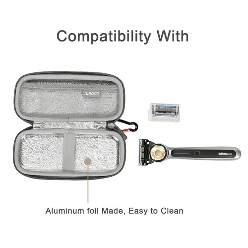 Vista 2 de RLSOCO Funda rígida compatible con la maquinilla de afeitar térmica Gillette Labs y la maquinilla de afeitar de hojas (tamaño pequeño)