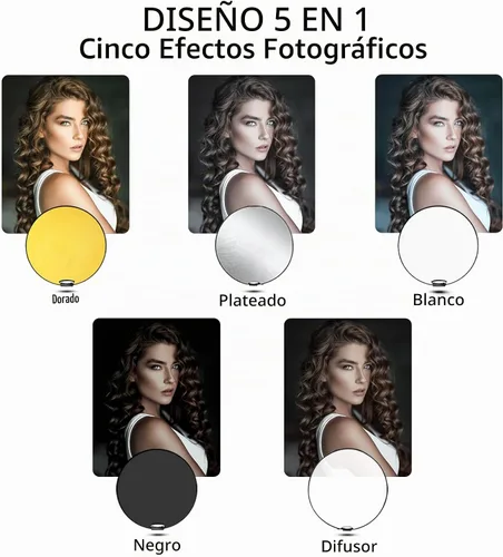 Vista 5 de Selens Portátil 5-en-1 24 in / 60 cm Asa Redonda Reflector Plegable