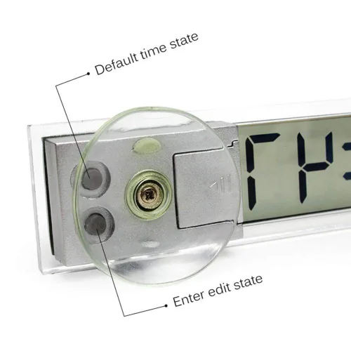 Vista 3 de Eaglerich 1 unids peso ligero durable transparente coche electrónico reloj pantalla LCD digital con lechón más nuevo reloj LCD reloj