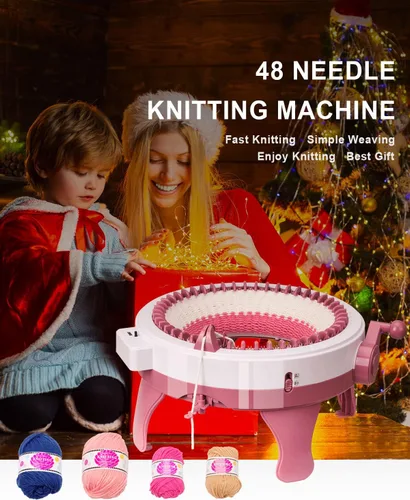 Vista 2 de Knitting Machine48 Needles Knitting Machine Smart Weaving Loom Round Knitting Machines with Row Counter for Adults or KidsDIY Knit Loom Machine Kit