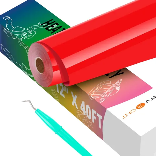 Vista 53 de HTVRONT Rollo de vinilo HTV negro, 10 pulgadas x 6 pies, transferencia de calor 3D para camisetas, Cricut y Cameo, fácil de cortar, desmalezar