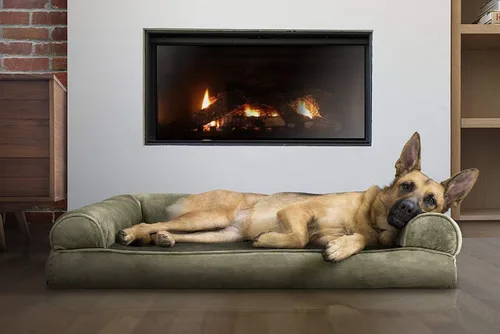 Vista 219 de Furhaven - Cama ortopédica para perros, estilo sofá, acolchada, con funda extraíble y lavable, color gris hierro, tamaño jumbo plus (XXL)