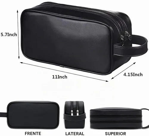 Vista 6 de Neceser para hombre y mujer, Negro, 1 unidad (Paquete de 1), Classic