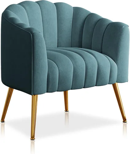 Vista 12 de Dewhut Silla de Acento de Sofá con Forma de Calabaza de Tamaño Grande, Sillas Tipo Barril Modernas y Cómodas Tapizadas en Terciopelo, Sillón Beige