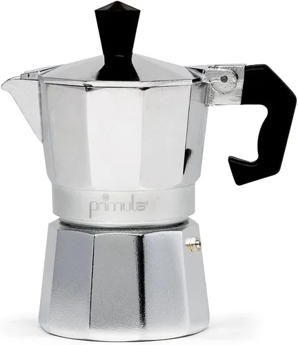 Vista 15 de Primula Cafetera clásica para café expreso y café, olla moka para café italiano y cubano, cafetera Greca, cafeterías, 6 tazas de espresso, azul