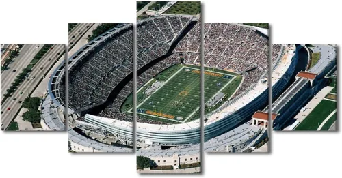 Vista 59 de TUMOVO T-MOBILE PARK - Arte de pared para sala de estar, lienzo de estadio de Seattle, 5 piezas, arte moderno de decoración de pared