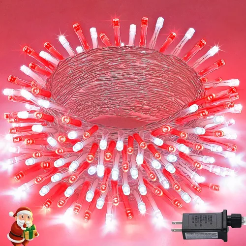Vista 54 de JMEXSUSS 500 luces LED verdes de Navidad para interiores y exteriores, 8 modos de 163 pies, tira de luces verdes enchufables, cable transparente