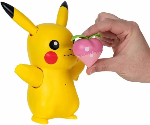 Vista 3 de Pokémon Train and Play Pikachu Deluxe - Figura de Pikachu de 4.5 pulgadas con luces, sonidos y extremidades móviles, además de accesorios