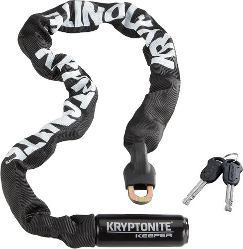 Vista 11 de Kryptonite Keeper 785 Cerradura de cadena para bicicleta, 2.8 pies de largo, cerradura de cadena para bicicleta antirrobo resistente con llaves