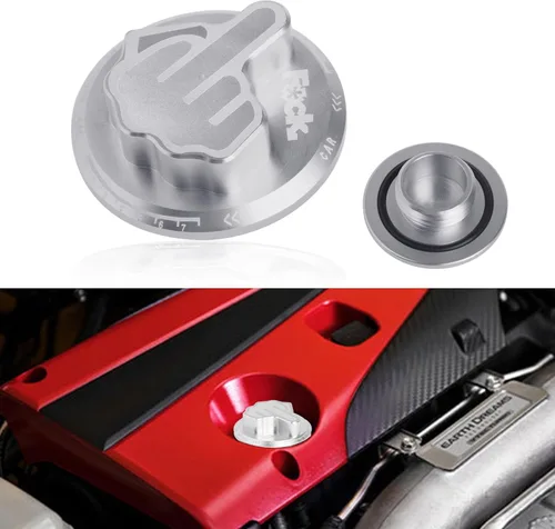 Vista 17 de x xotic tech Tapa de combustible para tanque de llenado de aceite de motor, patrón de dedo medio de aluminio, compatible con Honda y Acura (negro)
