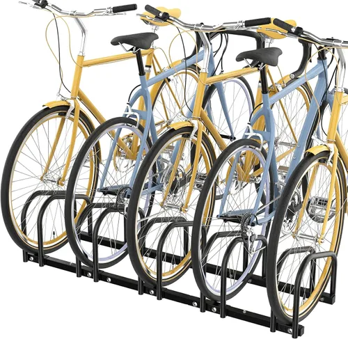 Vista 8 de WALMANN Soporte para bicicleta de piso para 5 bicicletas, soporte de estacionamiento para bicicletas, soporte de almacenamiento para bicicletas