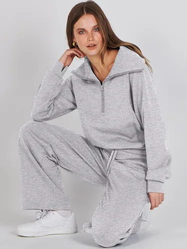 Vista 7 de ANRABESS - Conjunto de 2 piezas para mujer, sudadera de gran tamaño, pantalones deportivos, moderno, a juego, para descanso, otoño