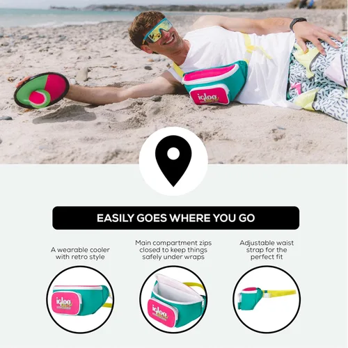 Vista 4 de Igloo Riñonera Refrigeradora Retro Bolsa Cruzada Aislada Riñoneras de Viaje