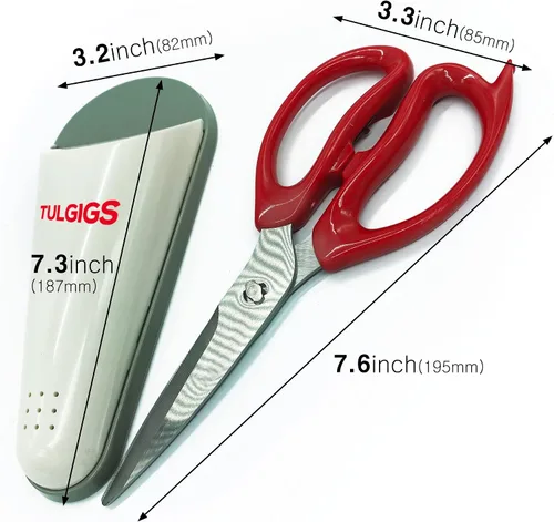 Vista 9 de Tijeras de cocina con funda magnética fijables al refrigerador, hoja separable