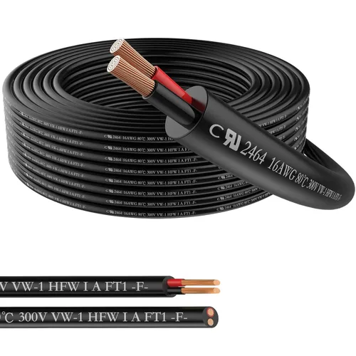 Vista 11 de Cable de calibre 12 de 3 conductores con funda de PVC trenzado de bajo voltaje - 32.8 pies, cable de conexión de cobre estañado 12/3, cable