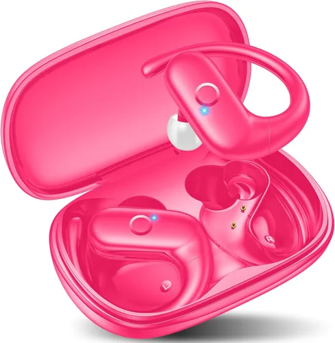 Vista 12 de kurdene Auriculares Inalámbricos Bluetooth Deportivos, Auriculares Sobre la Oreja con Sonido de Graves Profundos, 60 Horas de Reproducción