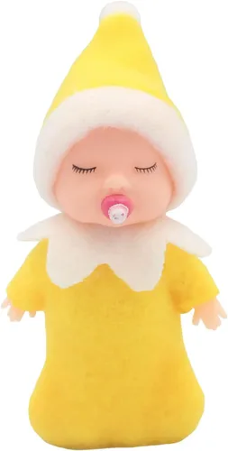 Vista 8 de WULEEUPER Muñeca elfo durmiente con chupete Juguetes de elfo en miniatura de Navidad Regalo de fiesta de decoración de Año Nuevo (verde)