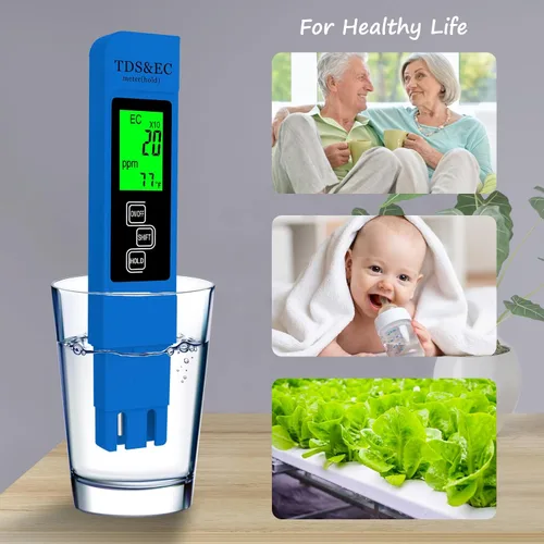Vista 6 de Medidor TDS de lectura instantánea 4 en 1 más preciso hasta ahora - Mide TDS, CE y temperatura (°C/°F) - Kit de prueba digital de agua para grifo