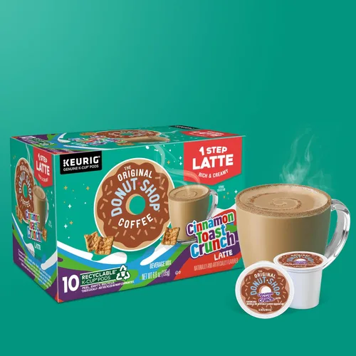 Vista 7 de The Original Donut Shop Cinnamon Toast Crunch One-Step Latte, Keurig Single Serve K-Cup Pods, 60 unidades (6 paquetes de 10)