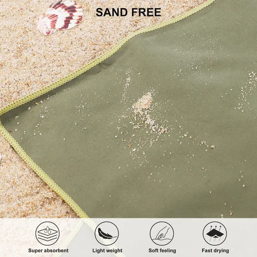 Vista 5 de Toalla de microfibra Rainleaf perfecta para viajes y gimnasio y camping. Secado rápido - Super absorbente - Ultra compacta - Liviana. Adecuada