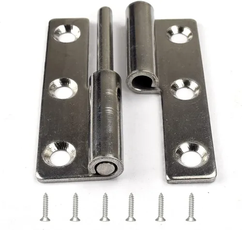 Vista 6 de 4 bisagras pequeñas de acero de 2 pulgadas de largo, bisagras de puerta elevables, tapa para diestros, bisagra de bandera de acero inoxidable