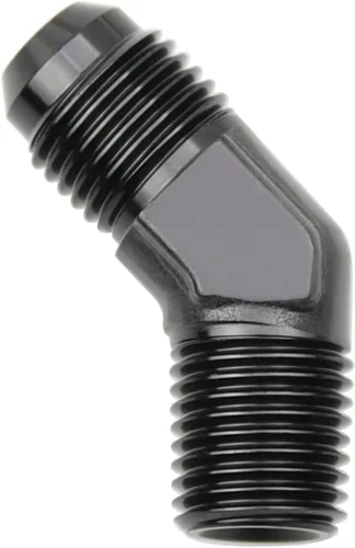 Vista 447 de Adaptador de tubo de aluminio recto 3AN acampanado a 1/4" NPT macho Unión de rosca adaptador de manguera de combustible negro